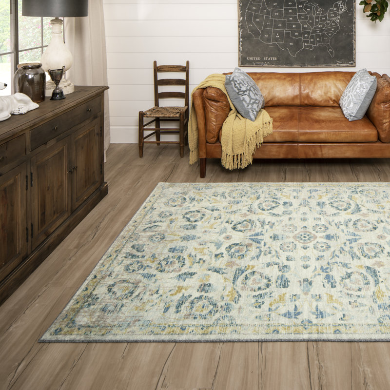 Leclaire Performance Blue/Gold/Beige Rug & Reviews Birch Lane